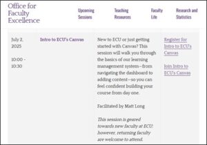 Canvas Connections Workshop Page