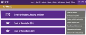 ECU Email page